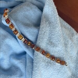 Amber and Silver Bracelet